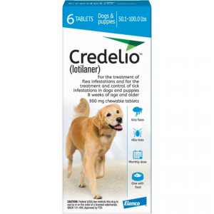 CREDELIO for Dogs (49-99lbs) 900mg 6 Chewable Tablets