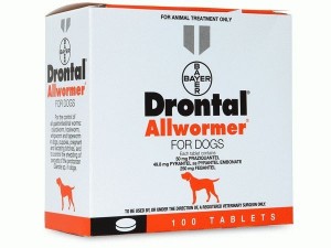 Drontal Allwormer for Dogs 50mg+144mg+150mg 120 Tabs