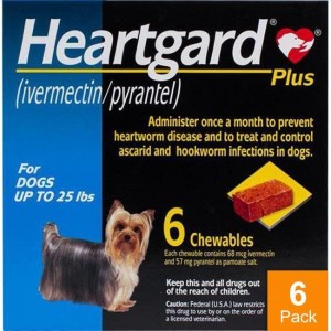 Heartgard Plus Brand (Ivermectin) for Small Dog 1-25 lbs, 6 Tab