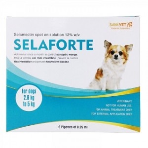 Selaforte for Xtra Small Dogs (Generic Revolution) 5-11lbs, 0.25ml x 6 Pipettes